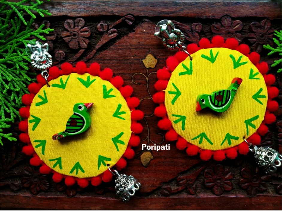 IMG_20200903_000353 - Shreyasi Sadhukhan Wooden Pakhi Earrings - Image 1