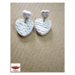 Sweater Knit Heart Earrings