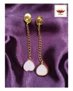 Elegant Golden Brass Dangle Chain Earrings