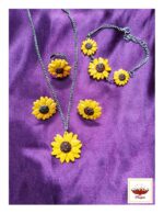 Sunflower Haldi Necklace Set Combo