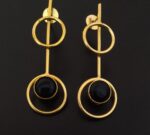 Statement Golden Matte Brass Earrings - Image 3