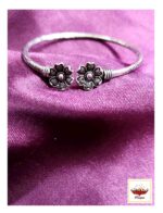 Classy Oxidized Flower Bangle