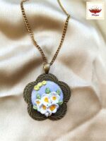 Blossoms Antique Bazel Floral Pendant