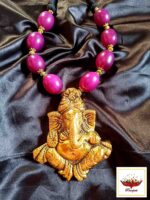 Statement Ganesha Pendant Necklace with Royal Purple Beads – Ethnic Divine Jewellery - Image 6