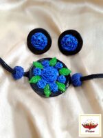 "Midnight Bloom" Blue Rose Clay Choker Set – Handcrafted Jewellery