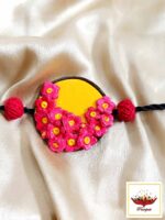 "Sunshine Bloom" Pink Floral Clay Choker Set - Vibrant & Unique Handcrafted Jewellery - Image 2