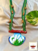 Kaashphool Clay Necklace Set with Earrings – Handmade Jewellery - Image 4