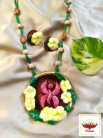 Swastik Kaathgolap Clay Necklace Set– Handmade Jewellery