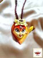 Devi Durga Pattachitra Style Necklace – Handcrafted Durga Maa Clay Necklace