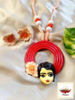 "Sundari" Handcrafted Clay Jewellery Set with a Floral Motif – Artistic Designer Jewellery