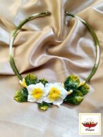 Gardenia Bloom: Handcrafted Clay Hasuli Necklace – Exclusive Artistic Jewellery