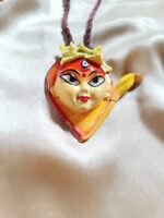 Devi Durga Pattachitra Style Necklace – Handcrafted Durga Maa Clay Necklace - Image 3