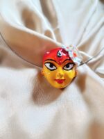 Handmade Clay Durga Maa Necklace – Artisan Goddess Pendant - Image 3