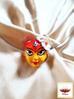 Handmade Clay Durga Maa Necklace – Artisan Goddess Pendant - Image 4