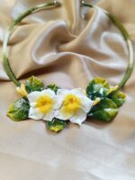 Gardenia Bloom: Handcrafted Clay Hasuli Necklace – Exclusive Artistic Jewellery - Image 3