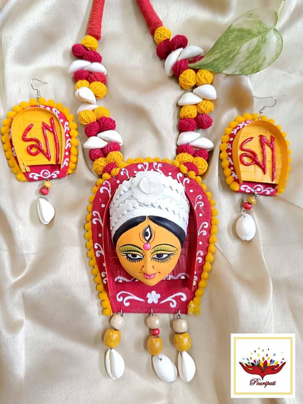 WhatsApp Image 2025-09-11 at 5.23.37 PM (1) Handmade Traditional Terracotta Durga Maa Necklace Set - Image 4