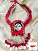 Durga Maa: Handcrafted Necklace Set with Shell Accents & Fabric Bangles - Image 3