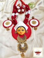Durga Maa: Terracotta Goddess Necklace Set – Handmade Necklace Set - Image 4
