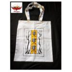 "The Mithila Stream" Hand-Painted Madhubani Fish & Flora Tote
